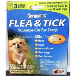 Sergeants Flea and Tick Squeeze-On Dog 33lb and Under - 3 count